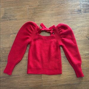 GB girls Red Sweater with Puff Sleeves